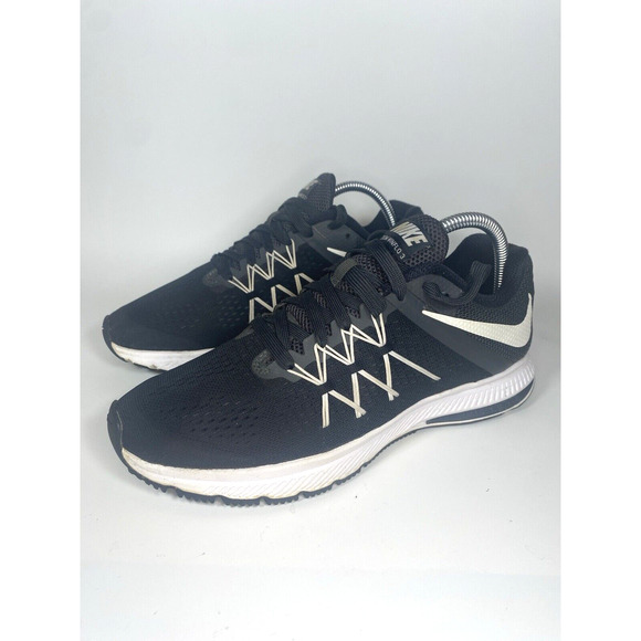 Nike Women's Zoom Winflo 3 Size 9.5 Black White Running Training Athleisure Gym - Picture 1 of 11